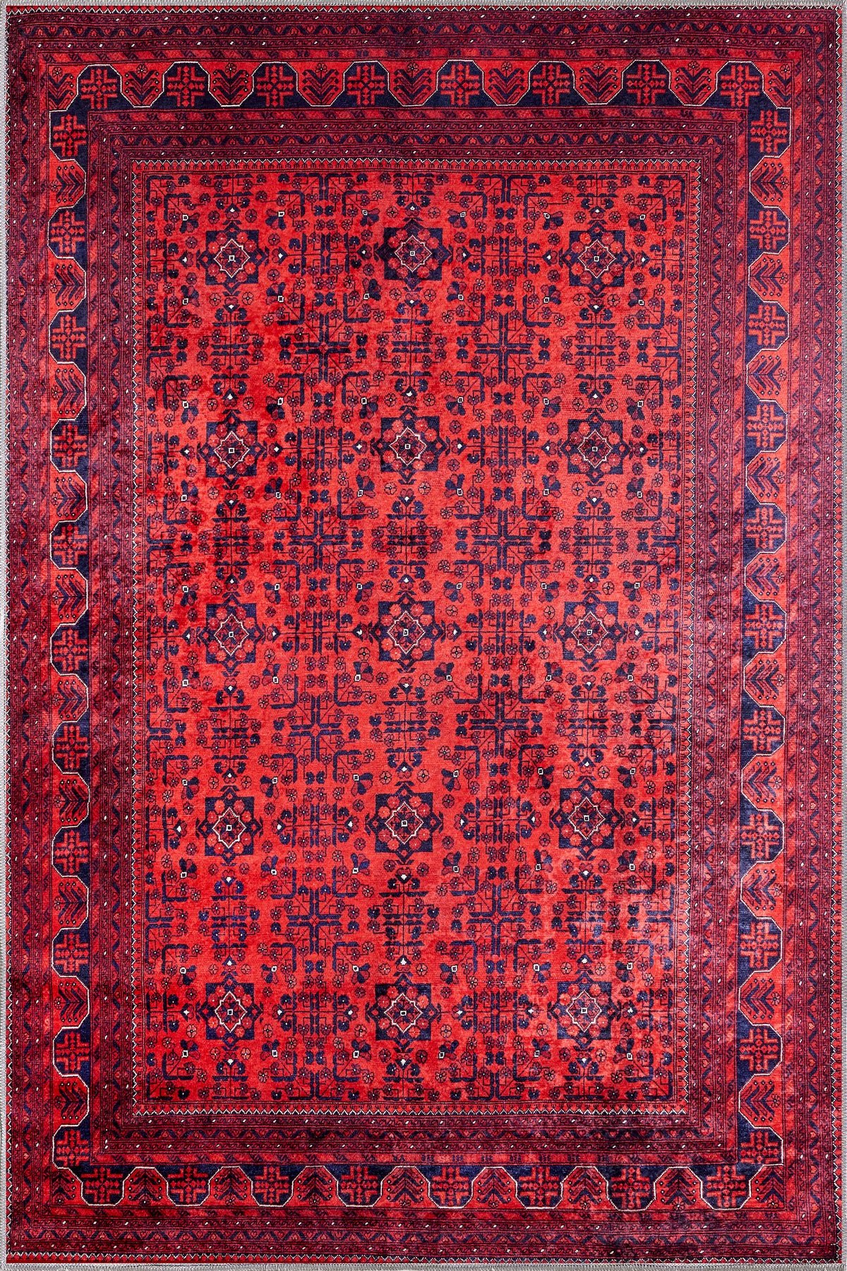 Red Old Fashioned Washable Rug - EA36