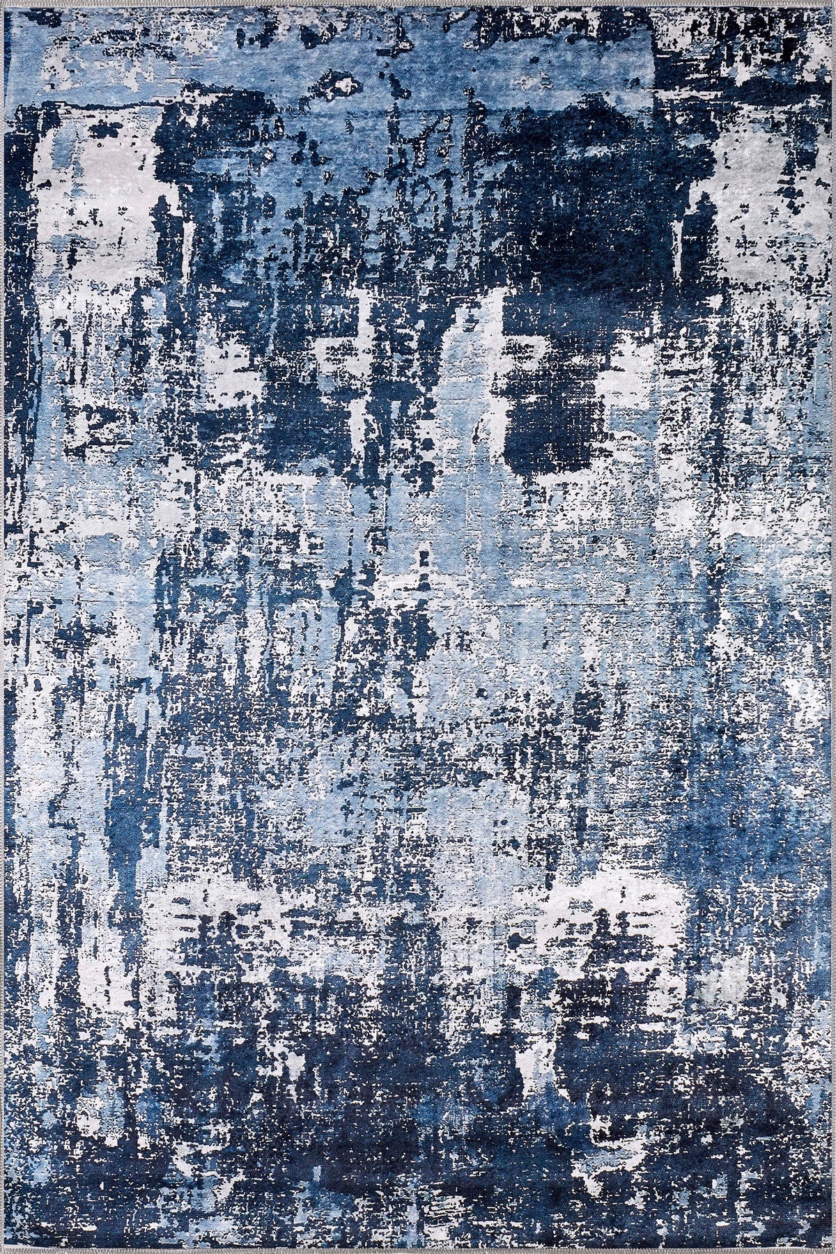 Abstract Blue Rug Pattern Blue Abstract Washable Rug - EA836 – EASYRUG